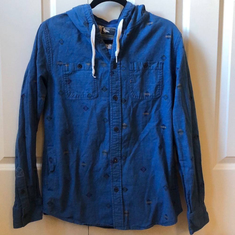 Royal blue button up hoodie